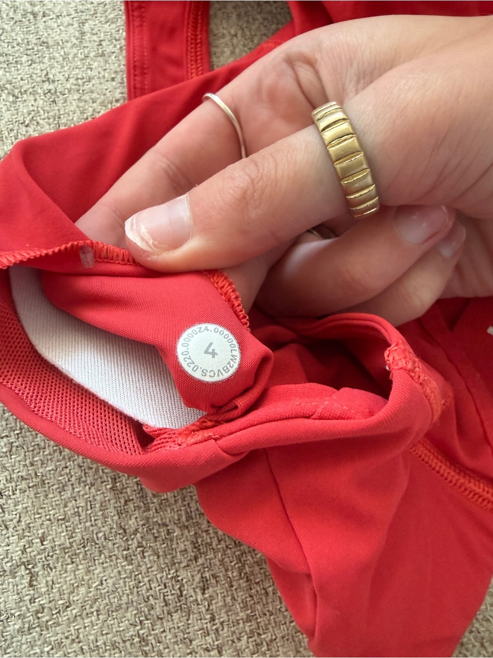 Lululemon Red Racerback Sports Bra - Picture 3 of 4